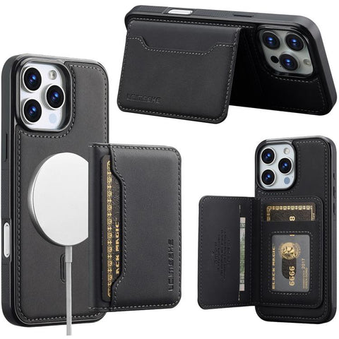 LC.IMEEKE L7 Series RFID Card Bag Magnetic Phone Case, For iPhone 16, For iPhone 15 Pro Max, For iPhone 15 Pro, For iPhone 15 Plus / 14 Plus, For iPhone 15, For iPhone 14 / 13, For iPhone 14 Pro, For iPhone 14 Pro Max