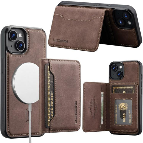LC.IMEEKE L7 Series RFID Card Bag Magnetic Phone Case, For iPhone 16, For iPhone 15 Pro Max, For iPhone 15 Pro, For iPhone 15 Plus / 14 Plus, For iPhone 15, For iPhone 14 / 13, For iPhone 14 Pro, For iPhone 14 Pro Max