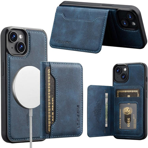 LC.IMEEKE L7 Series RFID Card Bag Magnetic Phone Case, For iPhone 16, For iPhone 15 Pro Max, For iPhone 15 Pro, For iPhone 15 Plus / 14 Plus, For iPhone 15, For iPhone 14 / 13, For iPhone 14 Pro, For iPhone 14 Pro Max
