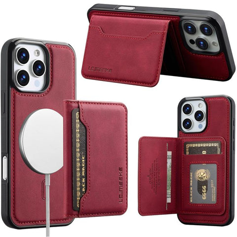 LC.IMEEKE L7 Series RFID Card Bag Magnetic Phone Case, For iPhone 16, For iPhone 15 Pro Max, For iPhone 15 Pro, For iPhone 15 Plus / 14 Plus, For iPhone 15, For iPhone 14 / 13, For iPhone 14 Pro, For iPhone 14 Pro Max