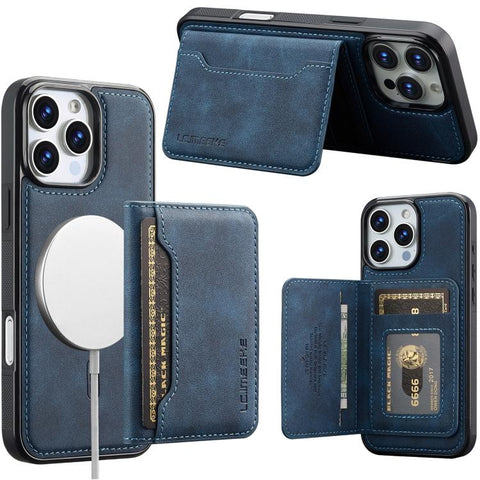 LC.IMEEKE L7 Series RFID Card Bag Magnetic Phone Case, For iPhone 16, For iPhone 15 Pro Max, For iPhone 15 Pro, For iPhone 15 Plus / 14 Plus, For iPhone 15, For iPhone 14 / 13, For iPhone 14 Pro, For iPhone 14 Pro Max
