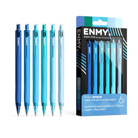 ENMY 6 PCS/Box POP Acrylic Fineliners Washable Colored Gel Pen