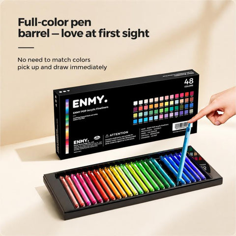 ENMY 6 PCS/Box POP Acrylic Fineliners Washable Colored Gel Pen