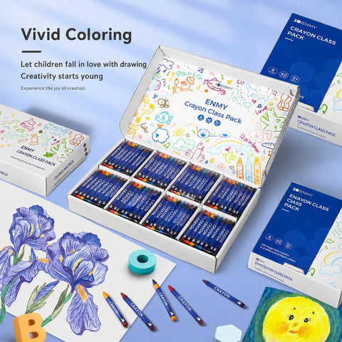 ENMY 320 PCS/Box Washable Color Crayons Oil Pastels