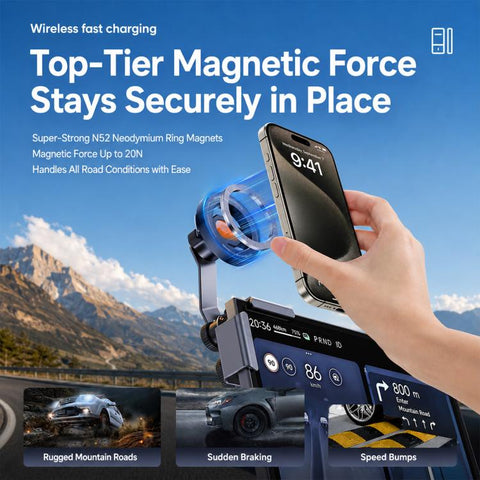Aluminum Alloy Magnetic Car Phone Mount for New Energy Vehicle Display