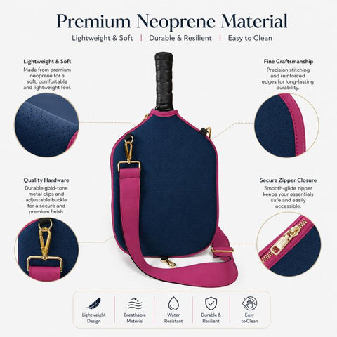 Neoprene Pickleball Paddle Cover Waterproof Single-Shoulder Bag
