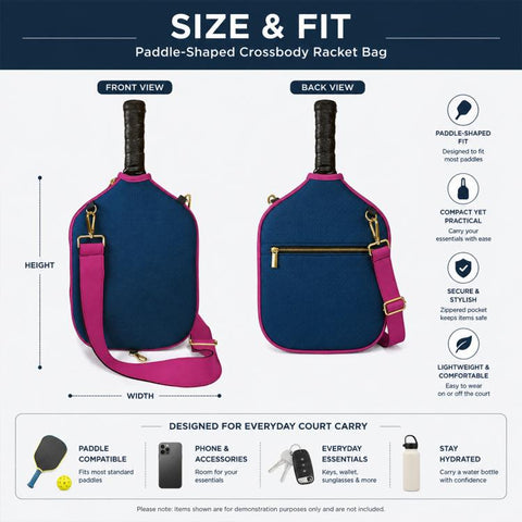 Neoprene Pickleball Paddle Cover Waterproof Single-Shoulder Bag