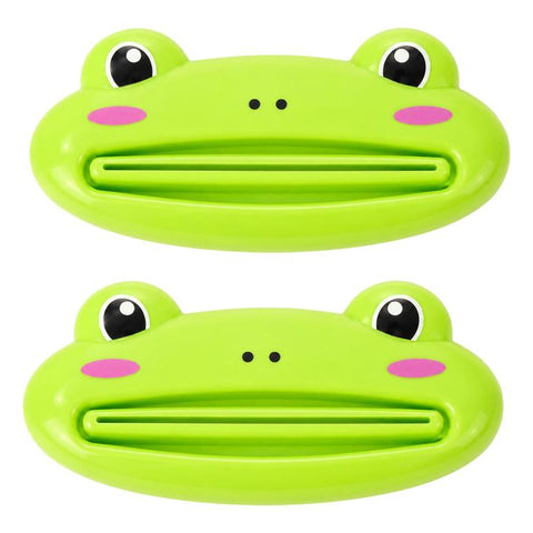 2 PCS/Pack Cute Cartoon Rolling Toothpaste Squeezer, Pink Pig, Frog, Panda