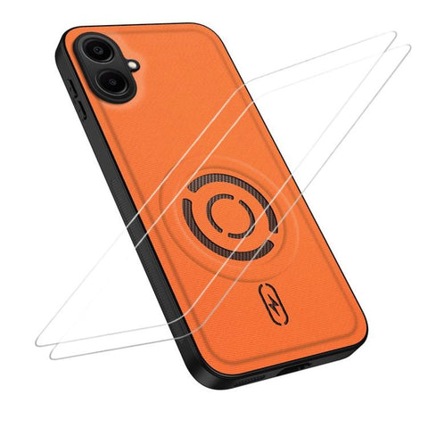 WANLONFENG Tech Fabric Texture Magnetic Phone Case with 2pcs Screen Films, For Galaxy A16 5G / 4G, For Galaxy A06 4G, For Galaxy A55 5G, For Galaxy A54 5G