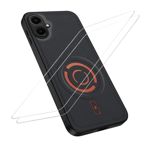 WANLONFENG Tech Fabric Texture Magnetic Phone Case with 2pcs Screen Films, For Galaxy A16 5G / 4G, For Galaxy A06 4G, For Galaxy A55 5G, For Galaxy A54 5G