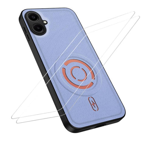 WANLONFENG Tech Fabric Texture Magnetic Phone Case with 2pcs Screen Films, For Galaxy A16 5G / 4G, For Galaxy A06 4G, For Galaxy A55 5G, For Galaxy A54 5G
