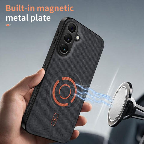 WANLONFENG Tech Fabric Texture Magnetic Phone Case with 2pcs Screen Films, For Galaxy A16 5G / 4G, For Galaxy A06 4G, For Galaxy A55 5G, For Galaxy A54 5G