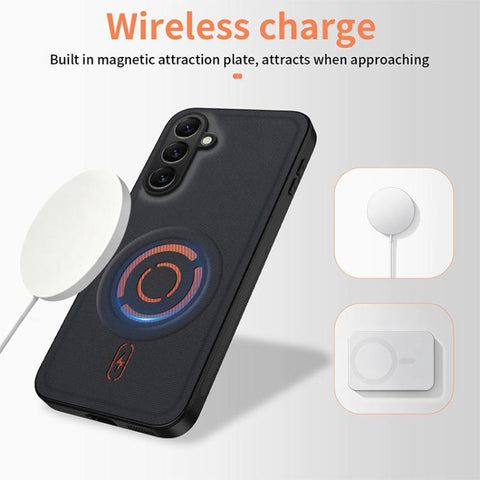WANLONFENG Tech Fabric Texture Magnetic Phone Case with 2pcs Screen Films, For Galaxy A16 5G / 4G, For Galaxy A06 4G, For Galaxy A55 5G, For Galaxy A54 5G