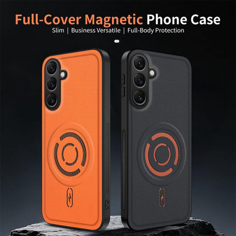 WANLONFENG Tech Fabric Texture Magnetic Phone Case with 2pcs Screen Films, For Galaxy A16 5G / 4G, For Galaxy A06 4G, For Galaxy A55 5G, For Galaxy A54 5G