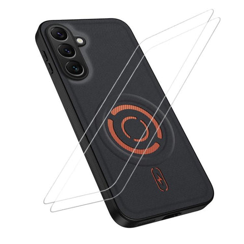 WANLONFENG Tech Fabric Texture Magnetic Phone Case with 2pcs Screen Films, For Galaxy A16 5G / 4G, For Galaxy A06 4G, For Galaxy A55 5G, For Galaxy A54 5G