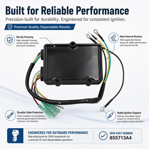 855713A4 Switch Box For Mercury 2-Stroke 6-20 HP Outboard, 855713A4