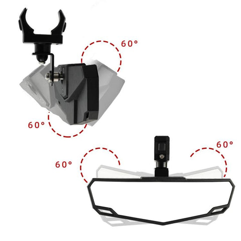 RM-002 Adjustable Center Rear View Mirror for ATV UTV, Fits 1.5-2 inch Roll Cage Clamp, RM-002