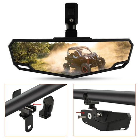 RM-002 Adjustable Center Rear View Mirror for ATV UTV, Fits 1.5-2 inch Roll Cage Clamp, RM-002