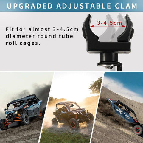 RM-002 Adjustable Center Rear View Mirror for ATV UTV, Fits 1.5-2 inch Roll Cage Clamp, RM-002