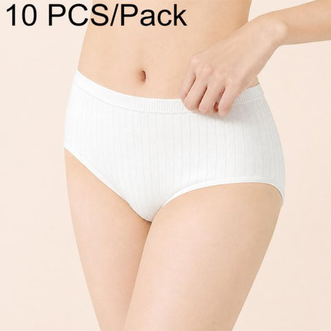 10 PCS/Pack Women Disposable Underwears Sterilized Cotton Crotch Briefs, M, L, XL, XXL, XXXL