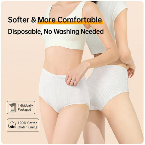 10 PCS/Pack Women Disposable Underwears Sterilized Cotton Crotch Briefs, M, L, XL, XXL, XXXL
