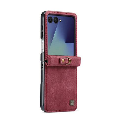 AutSpace A01 Retro Skin-feel Crazy Horse RFID Leather Phone Case, For Galaxy Z Flip8 5G, For Galaxy Z Flip7 5G