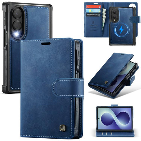 AutSpace A05 2 in 1 Retro Calf Texture MagSafe Magnetic Phone Case, For Galaxy Z Fold8 5G, For Galaxy Z Fold8 Ultra 5G
