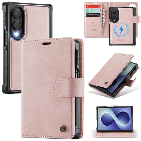 AutSpace A05 2 in 1 Retro Calf Texture MagSafe Magnetic Phone Case, For Galaxy Z Fold8 5G, For Galaxy Z Fold8 Ultra 5G