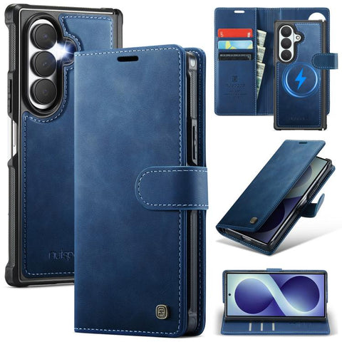 AutSpace A05 2 in 1 Retro Calf Texture MagSafe Magnetic Phone Case, For Galaxy Z Fold8 5G, For Galaxy Z Fold8 Ultra 5G