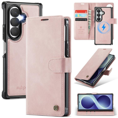 AutSpace A05 2 in 1 Retro Calf Texture MagSafe Magnetic Phone Case, For Galaxy Z Fold8 5G, For Galaxy Z Fold8 Ultra 5G
