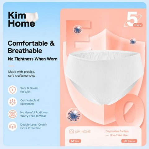 5 PCS/Pack Disposable Underwears Portable Sterilized Individually Wrapped Briefs, M, L, XL, XXL, XXXL, XXXXL
