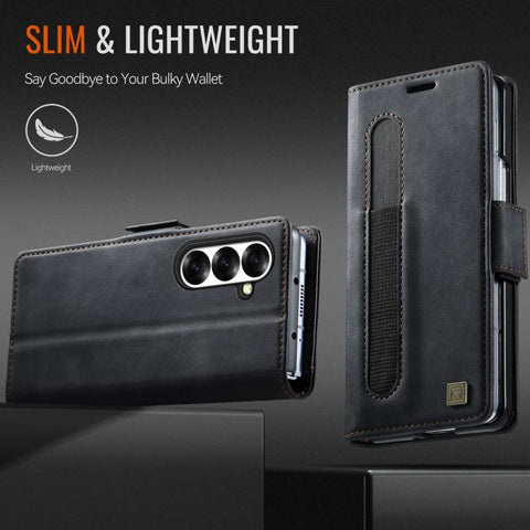 AutSpace A11 Side Buckle MagSafe Magnetic RFID Phone Leather Case with Pen Slot, For Galaxy Z Fold8 Ultra 5G