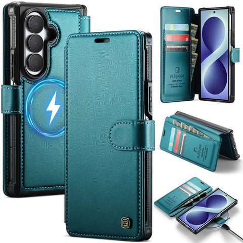 AutSpace A15 Retro Magnetic Clasp Vegan Leather Phone Case, For Galaxy Z Fold8 5G, For Galaxy Z Fold8 Ultra 5G