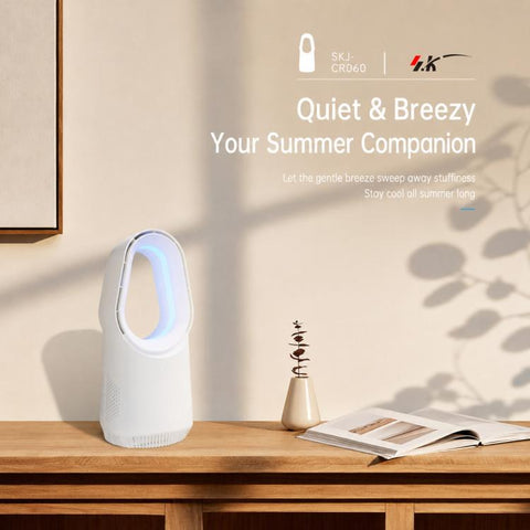 Bladeless Fan Quiet Circulation Tower Fan for Home and Office, Carkiien SKJ-CR060A Basic Model, Carkiien SKJ-CR061 Upgraded Model