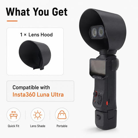 Lens Hood Anti-Glare Lens Shield Scratch-Resistant Protective Cover, For Insta360 Luna Ultra