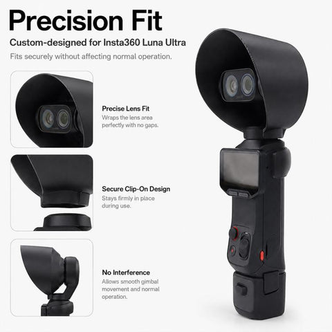 Lens Hood Anti-Glare Lens Shield Scratch-Resistant Protective Cover, For Insta360 Luna Ultra