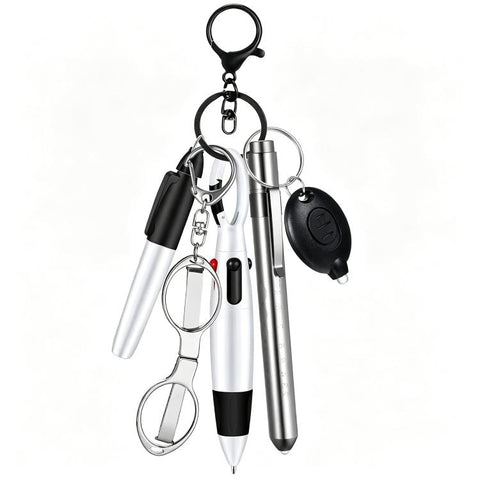 Multifunctional Nurse Ballpoint Pen Set with Flashlight Foldable Scissors Keychain