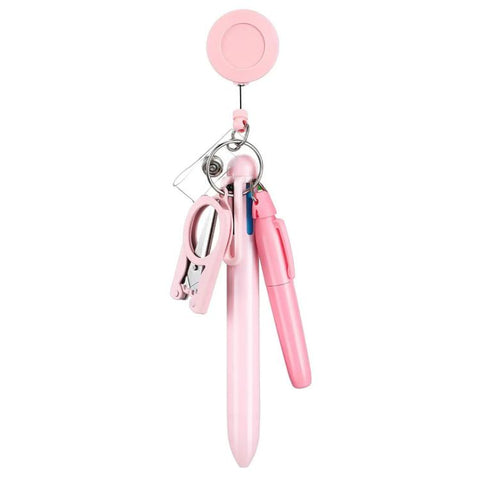 Macaron-style Nurse Pen Set with Retractable Badge Reel