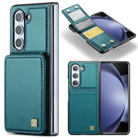 AutSpace A02 Double Magnetic Buckle RFID Card Bag Phone Case, For Galaxy Z Flip8 5G, For Galaxy Z Flip7 5G, For Galaxy Z Fold6 5G, For Galaxy Z Fold5 5G