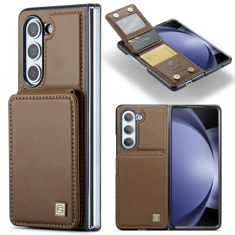 AutSpace A02 Double Magnetic Buckle RFID Card Bag Phone Case, For Galaxy Z Flip8 5G, For Galaxy Z Flip7 5G, For Galaxy Z Fold6 5G, For Galaxy Z Fold5 5G