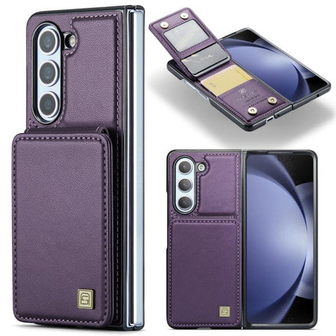 AutSpace A02 Double Magnetic Buckle RFID Card Bag Phone Case, For Galaxy Z Flip8 5G, For Galaxy Z Flip7 5G, For Galaxy Z Fold6 5G, For Galaxy Z Fold5 5G