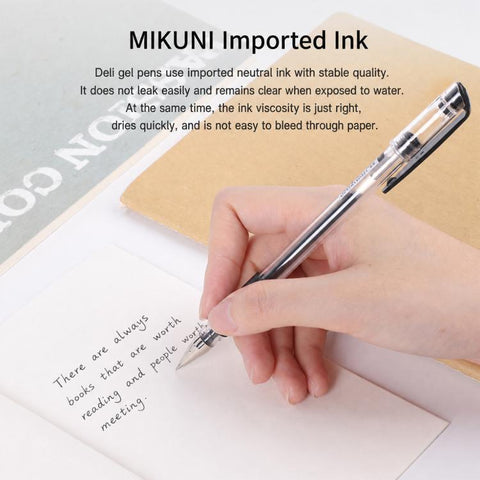 12 PCS/Set Deli 6600ES 0.5mm Bullet-tip Gel Pen Sign Pen