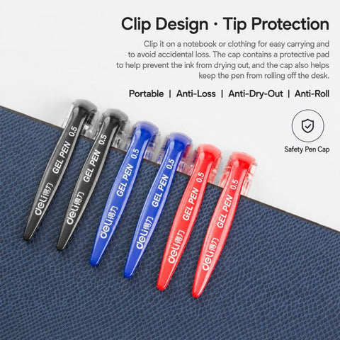 12 PCS/Set Deli 6600ES 0.5mm Bullet-tip Gel Pen Sign Pen