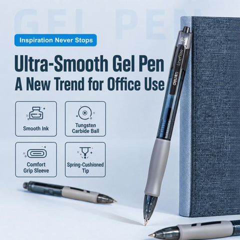 12 PCS/Set Deli S08 Smooth-writing 0.5mm Tip Retractable Gel Pen