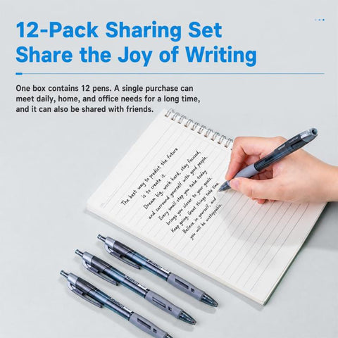 12 PCS/Set Deli S08 Smooth-writing 0.5mm Tip Retractable Gel Pen