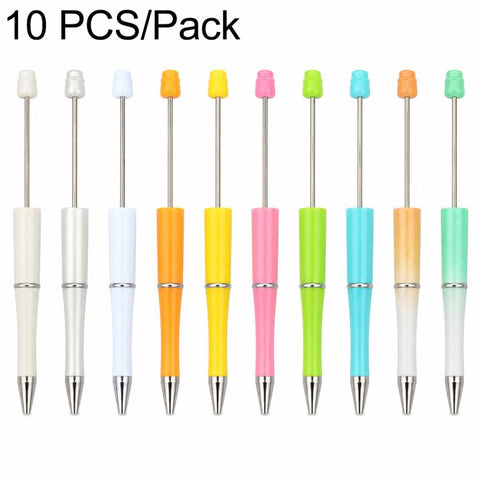 10 PCS/Set Creative DIY UV Electroplating Beaded Design Pen Bullet-tip Pen
