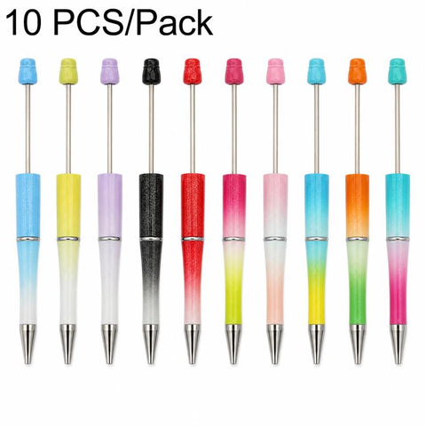 10 PCS/Set Creative DIY UV Electroplating Beaded Design Pen Bullet-tip Pen