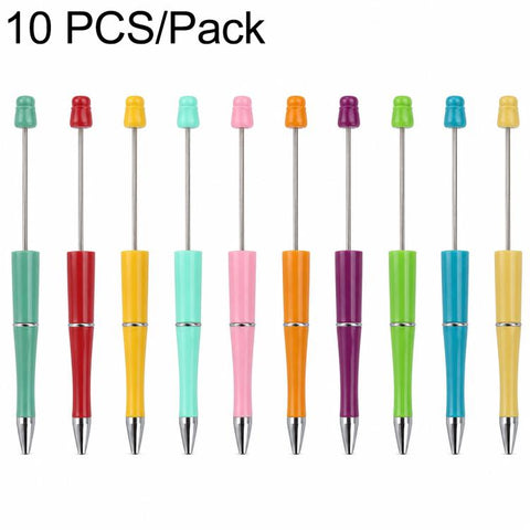 10 PCS/Set Creative DIY UV Electroplating Beaded Design Pen Bullet-tip Pen