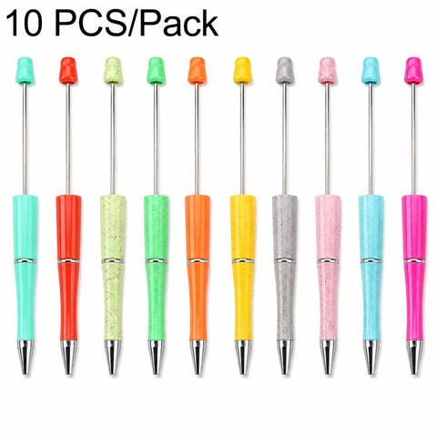 10 PCS/Set Creative DIY UV Electroplating Beaded Design Pen Bullet-tip Pen