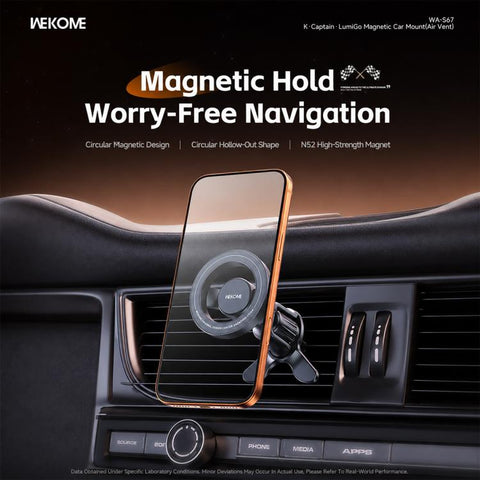 WK WP-S67 K-Captain LumiGo Magnetic Car Air Vent Phone Mount, WP-S67